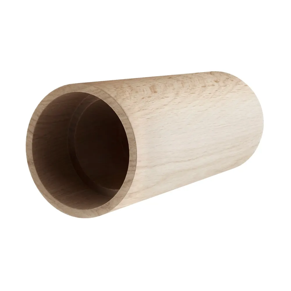 Tub-E27, abat-jour en bois pour lampe à spot avec douille double bague E27 - Neutre