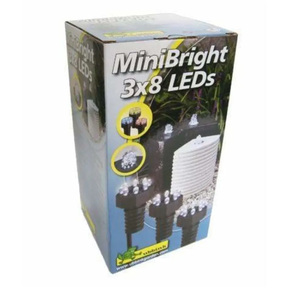 MiniBright 3x 8LED - 3 lampes à LED avec pastilles colorés - Ubbink