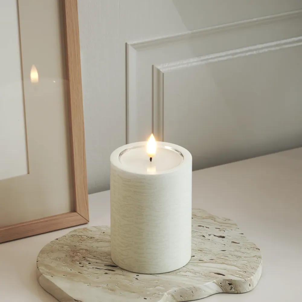 Unique LED Bougie pilier D 7,5 x 10 cm Blanc