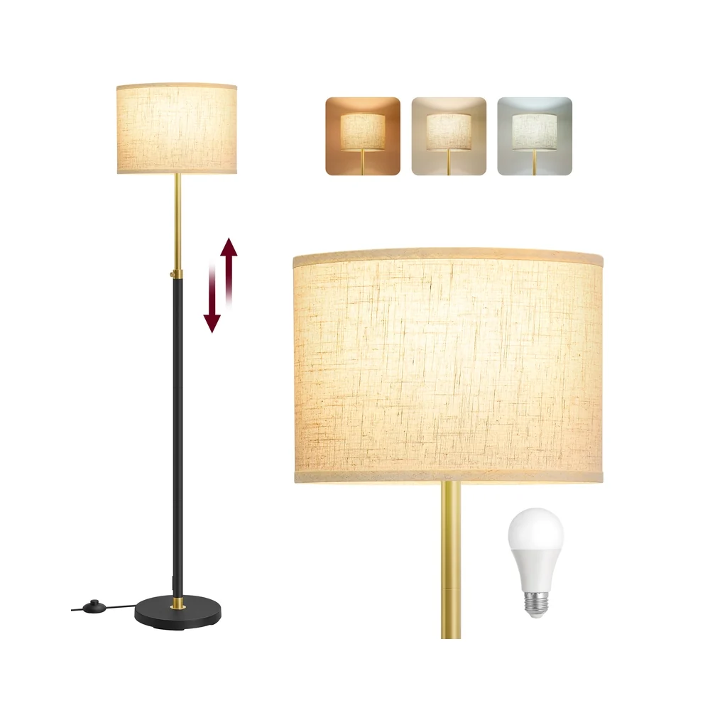 Lampadaire moderne avec abat jour en tissu élégant VASAGLE