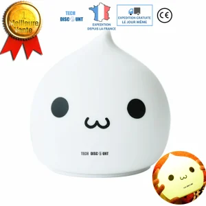 TD® Veilleuse Colorée en Silicone LED/ Forme Goutte d'Eau/ avec Télécommande/ Couleur changeante