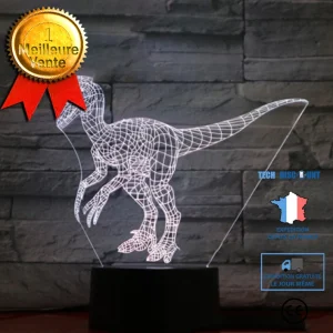 TD® Veilleuse  Lampe 3D Lampe Dinosaure Bleu 7 Couleur Led Veilleuses Pour Enfants Touch Led Usb Table Bébé Sleeping Night...