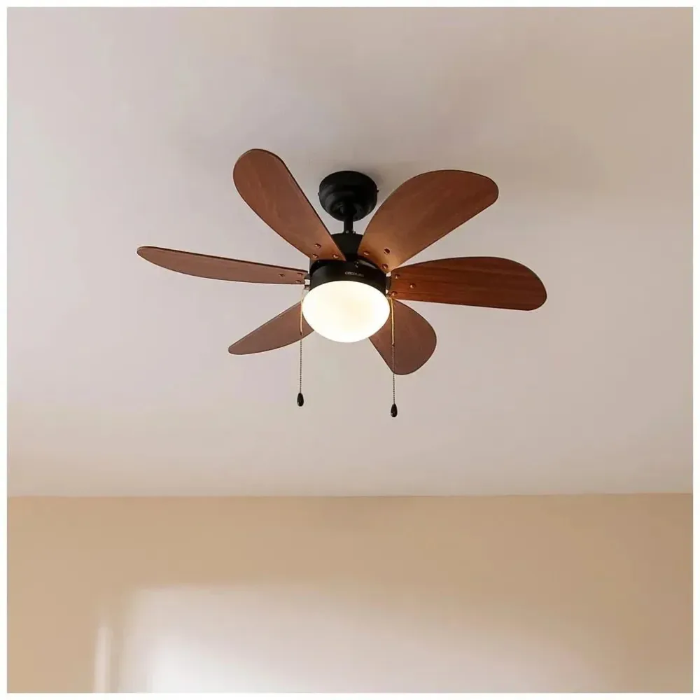 Ventilateur de plafond 50 W avec éclairage 6 pales réversibles mode saisonnier Cecotec