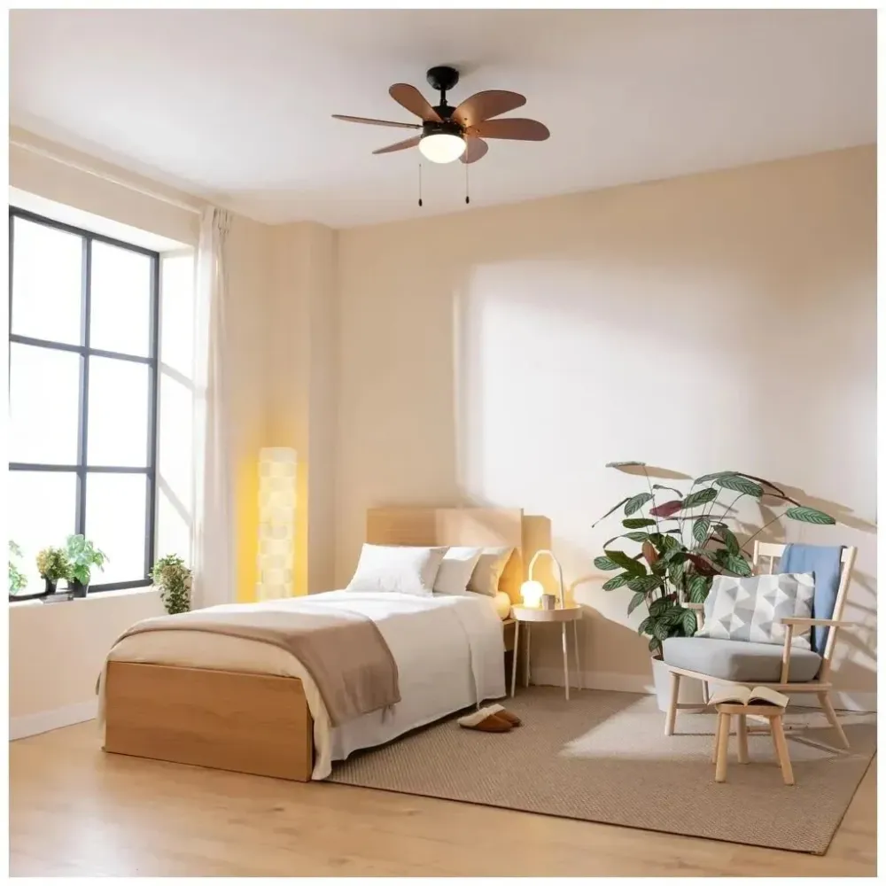 Ventilateur de plafond 50 W avec éclairage 6 pales réversibles mode saisonnier Cecotec