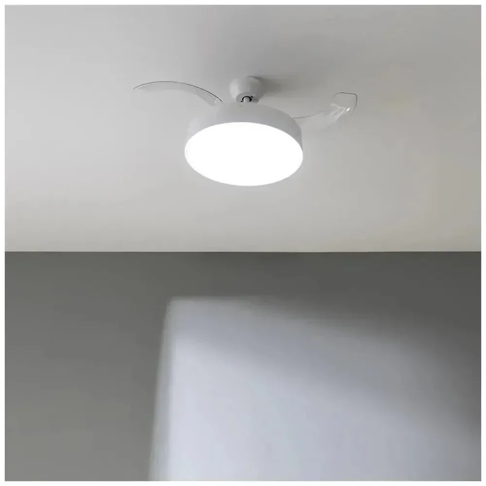 Ventilateur de plafond pales rétractables LED moteur DC silencieux minuterie Cecotec