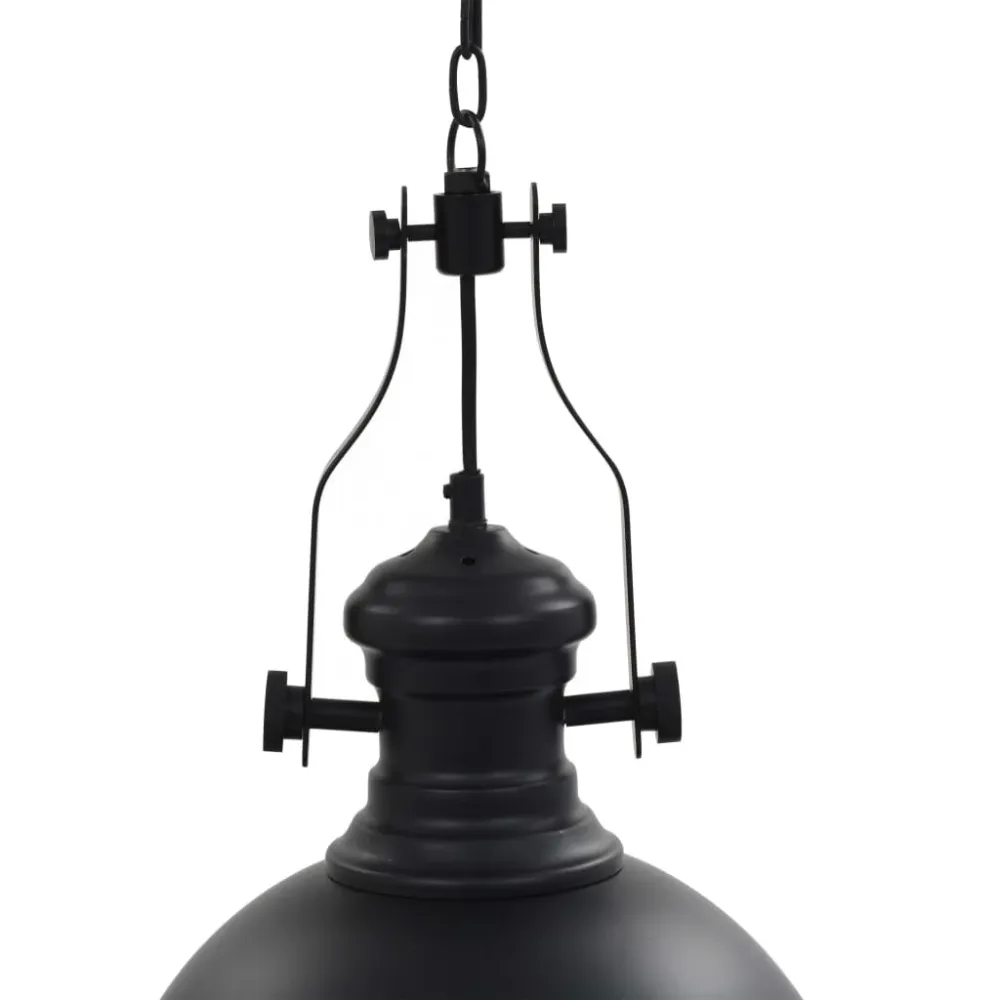 vidaXL Plafonnier Noir Rond E27