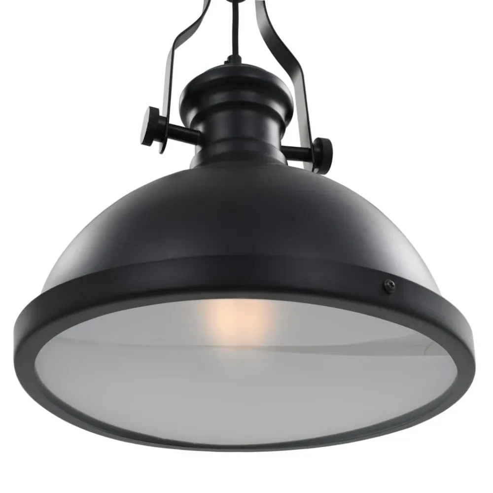 vidaXL Plafonnier Noir Rond E27