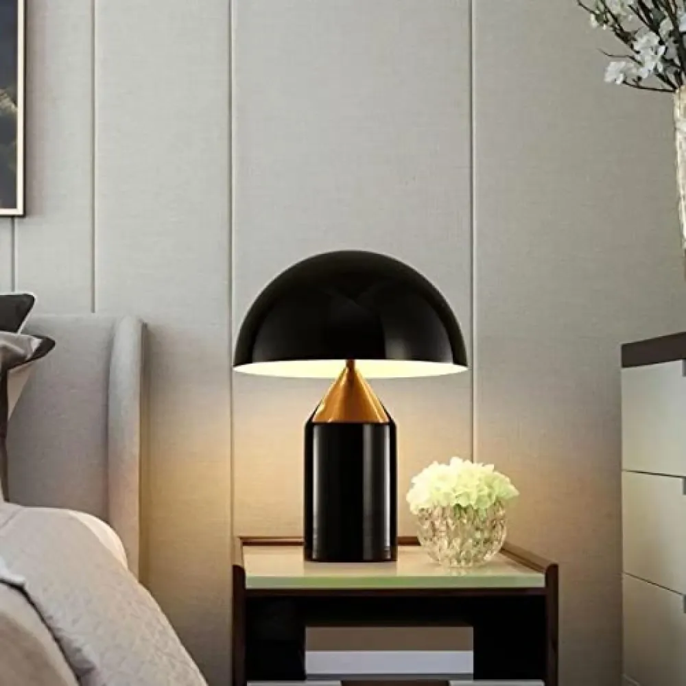 Volu Lampe De Table Tactile Bouton De Chevet, pour Chambre Salon Étude Lumière Moderne Abat-Jour en Métal De Luxe en Forme...