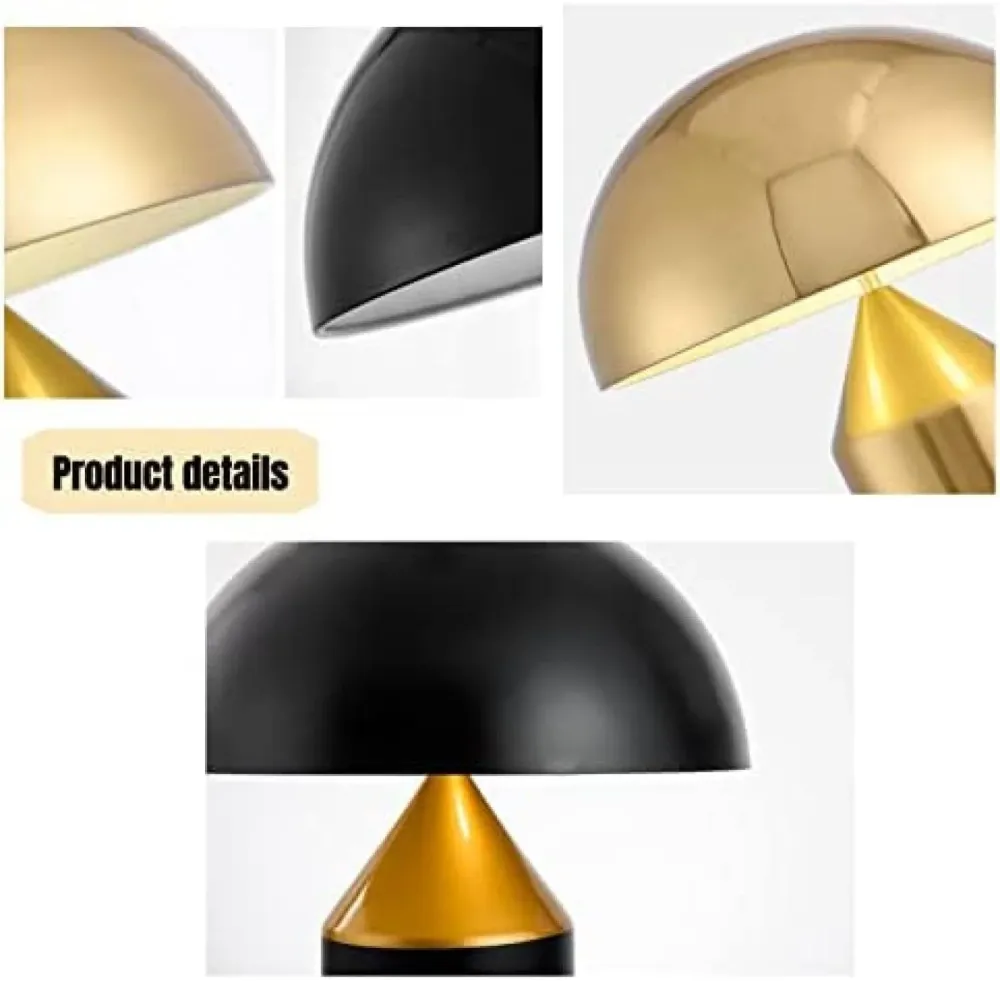 Volu Lampe De Table Tactile Bouton De Chevet, pour Chambre Salon Étude Lumière Moderne Abat-Jour en Métal De Luxe en Forme...