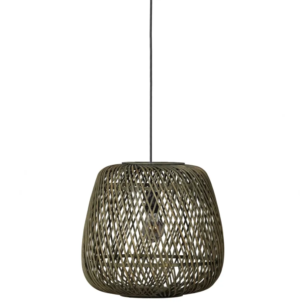 Lampe à suspension en bambou vert Moza 36x36cm WOOOD
