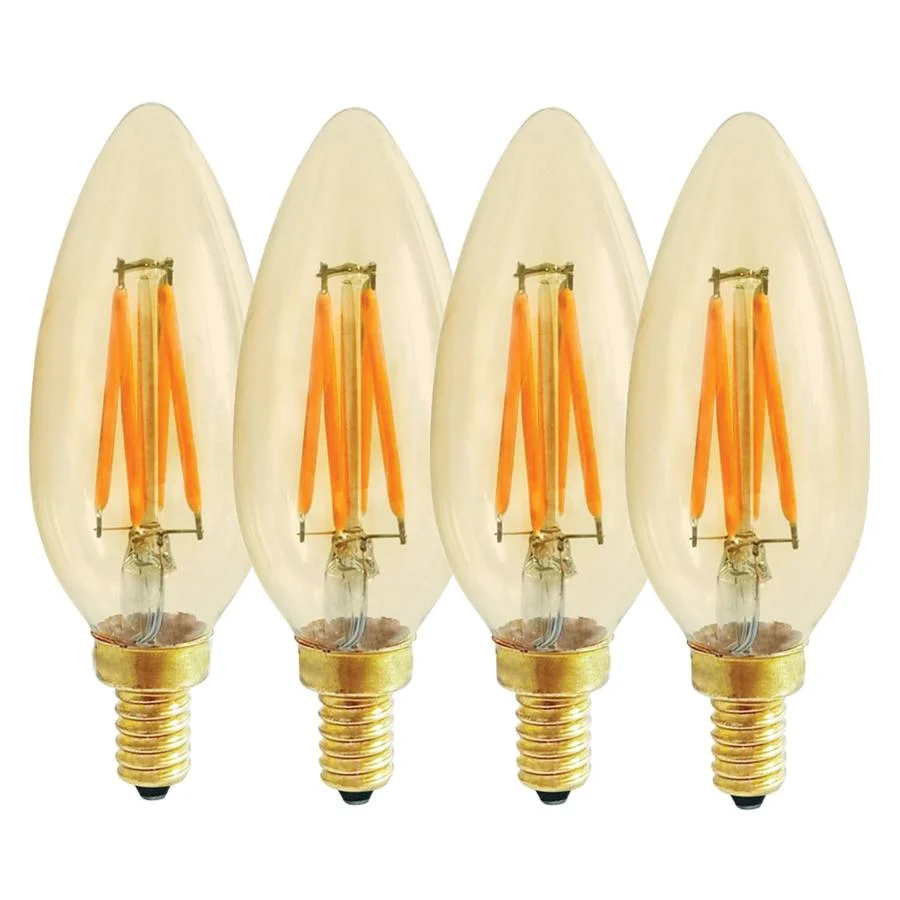 Xtricity - Ensemble de 4 Ampoules DEL Style à l'ancienne, 3.5W, Culot E12, 2200K Blanc Doux