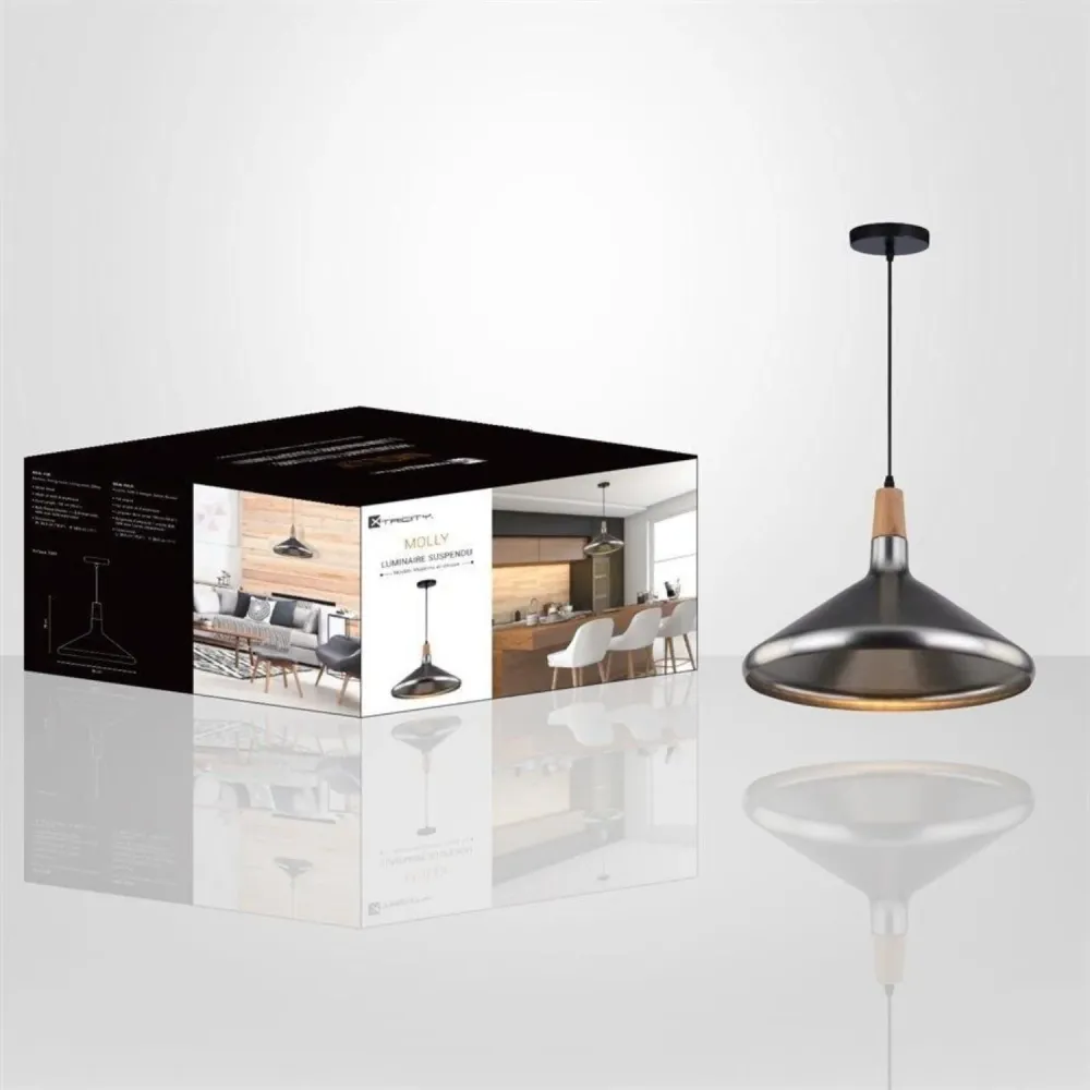 Xtricity - Luminaire Suspendu, Largeur de 15.3'', De la Collection Molly, Argent