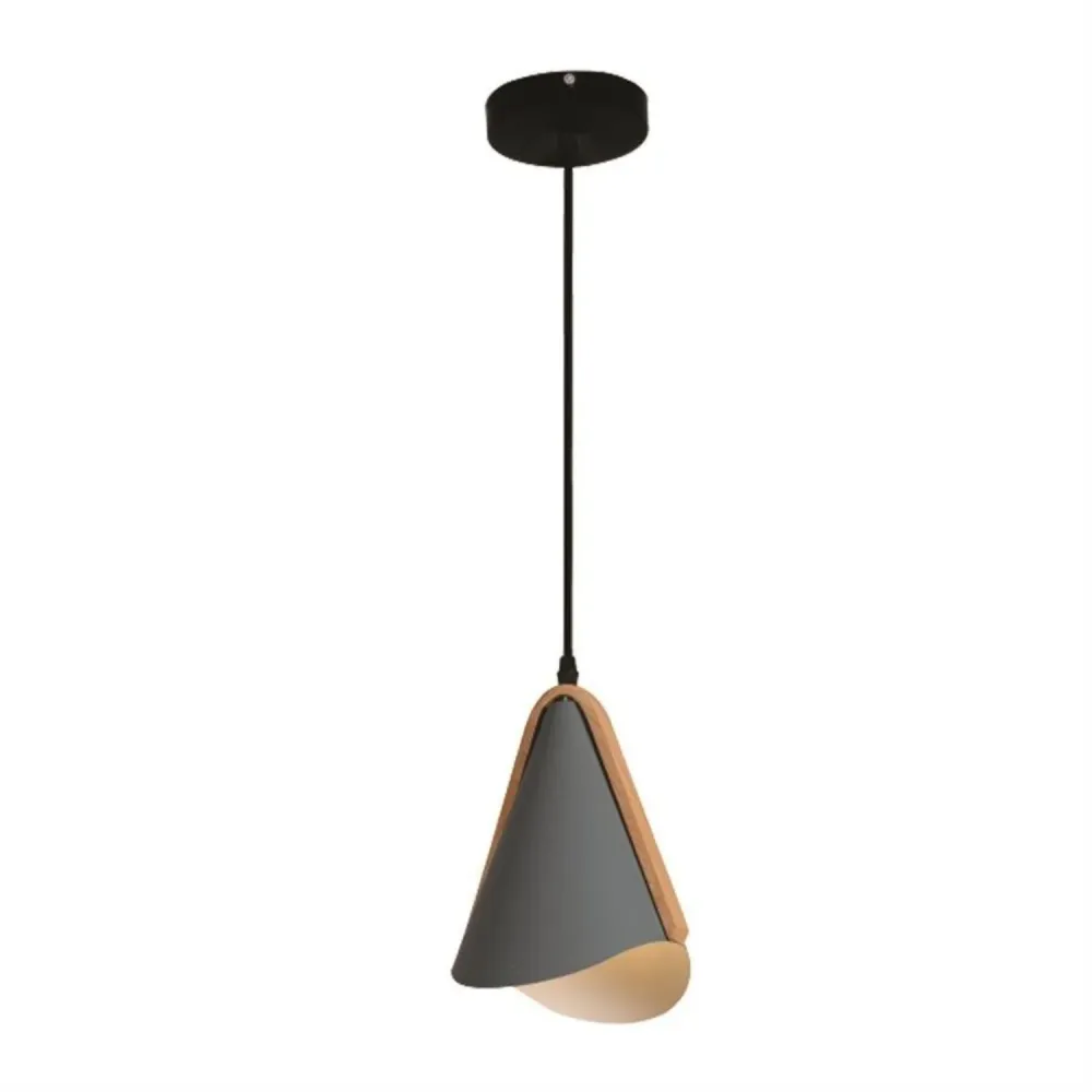 Xtricity - Luminaire Suspendu, Largeur de 7.5'', De la Collection Celeste, Gris et Bois