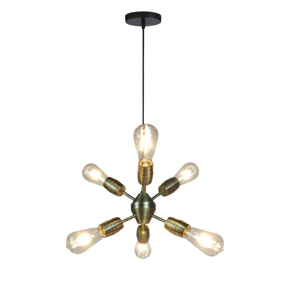 Xtricity - Luminaire Suspendu à 6 Lumières, Largeur de 11'', De la Collection Freedom, Laiton Antique