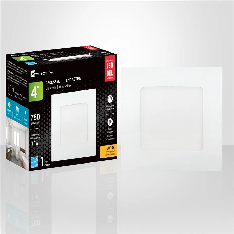 Xtricity - Lumière Encastrée DEL, Largeur de 4'', Gradable, 10W, 3000K Blanc Doux