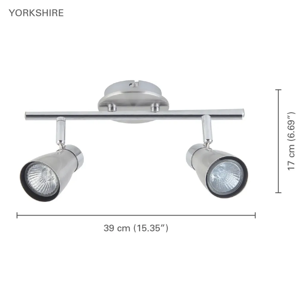 Xtricity - Plafonnier à 2 Têtes, Largeur de 15.35'', De la Collection Yorkshire, Noir