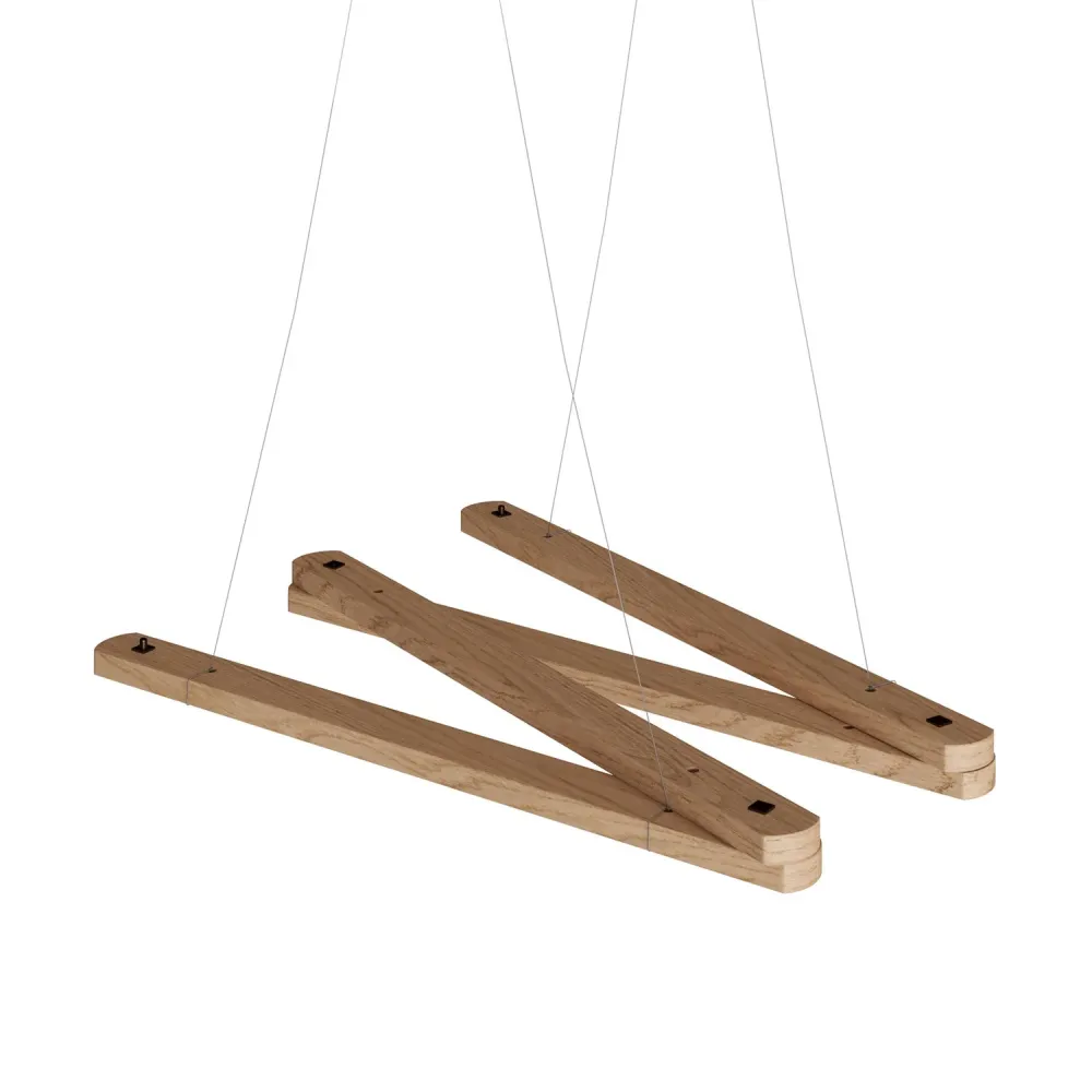 Zigh-Zagh, support plafond réglable en bois pour suspensions