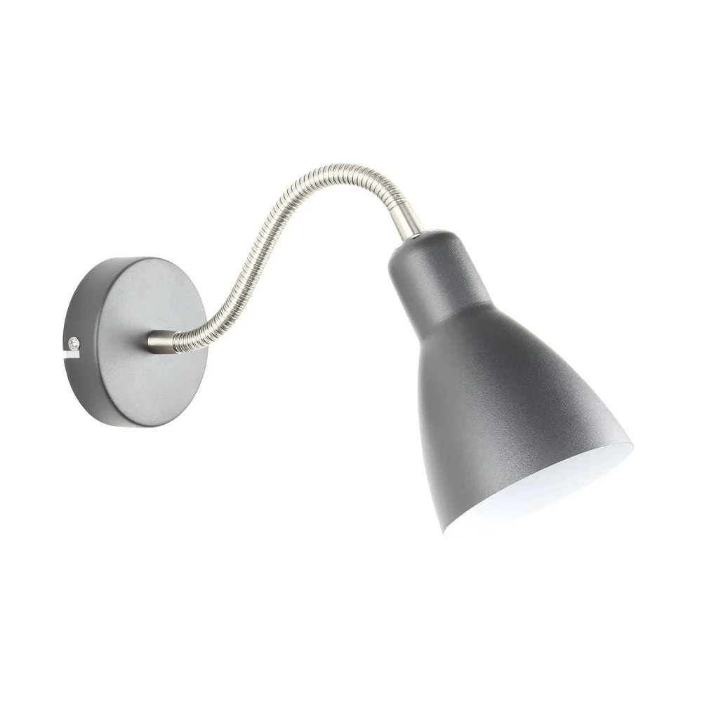 Applique murale Zumaline Mora 1L, culot E27, grise
