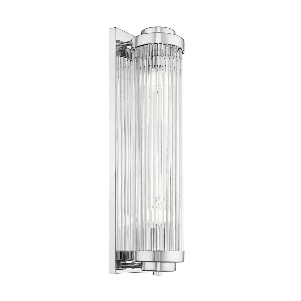 Applique murale Zumaline Sergio 2L, culot E14, hauteur 57 cm Chrome
