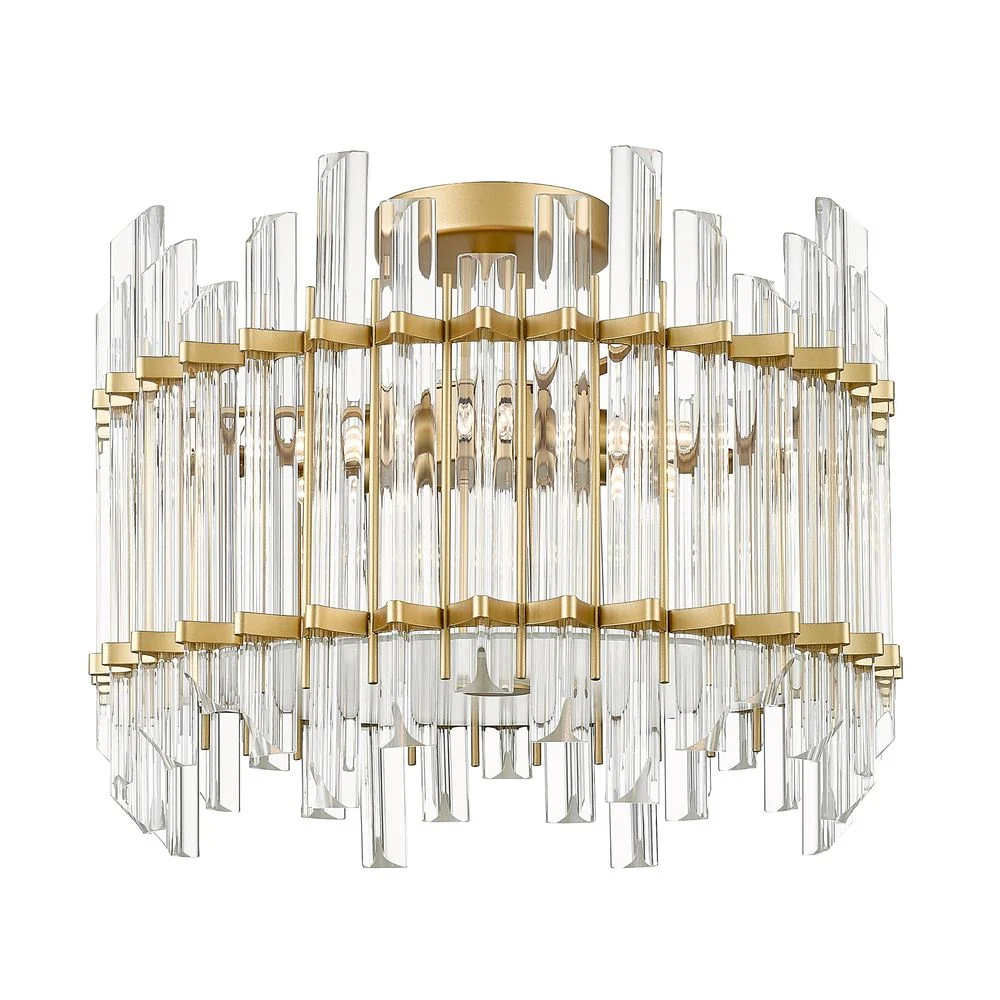 Plafonnier Zumaline Alexandria 6L G9 en métal doré D 40 cm