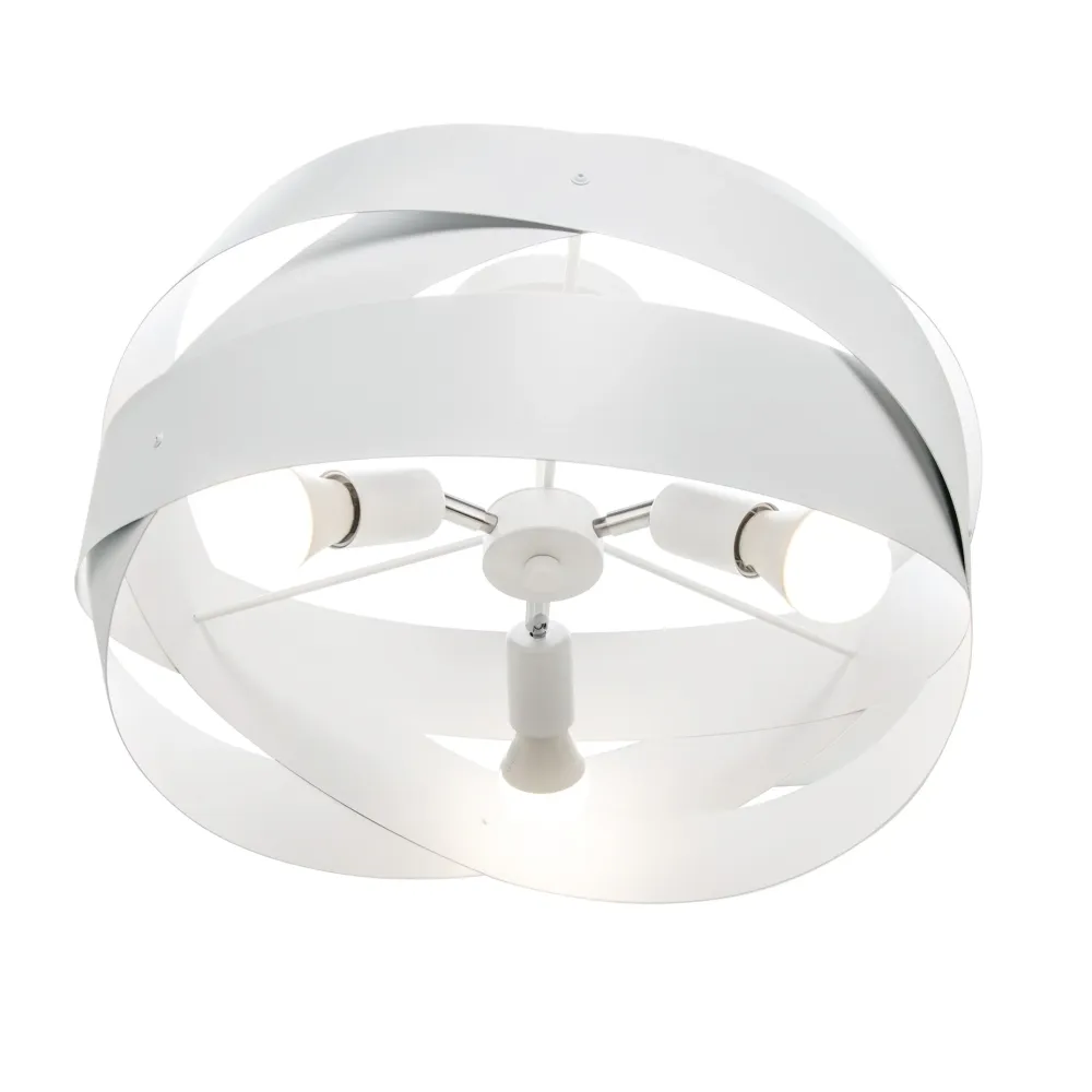 Plafonnier Zumaline Tornado 3L, douille E27, diamètre 50 cm White