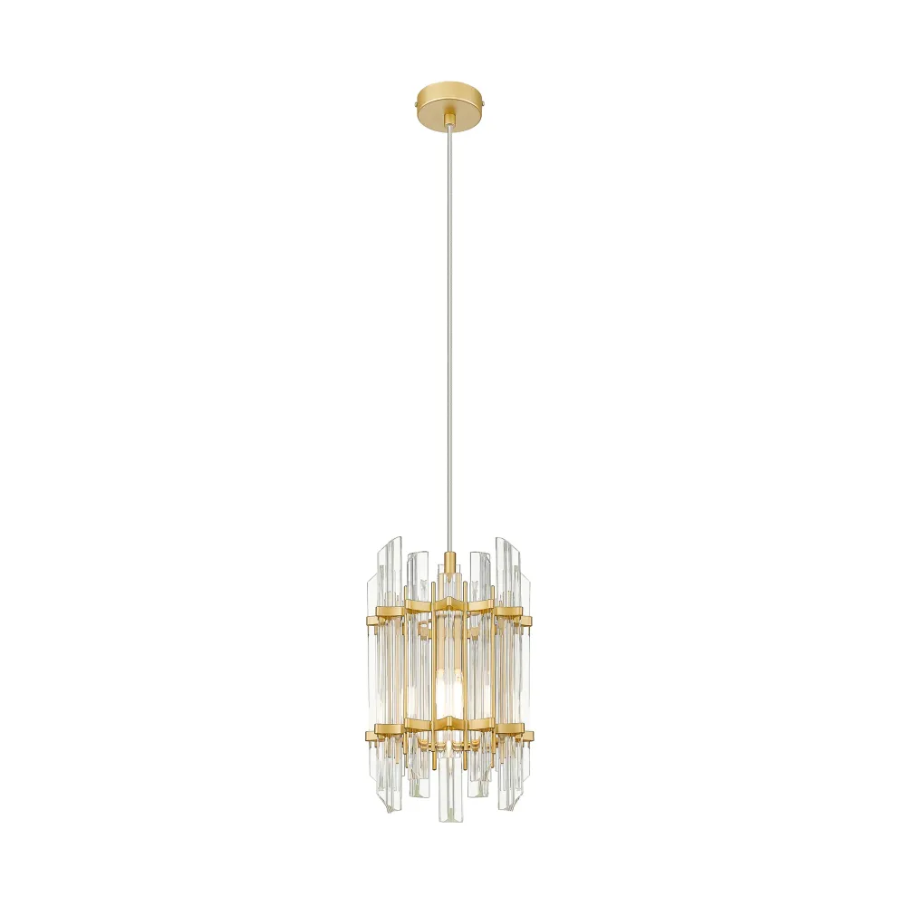 Suspension Zumaline Alexandria 1L, douille E14, dorée, diamètre 19 cm