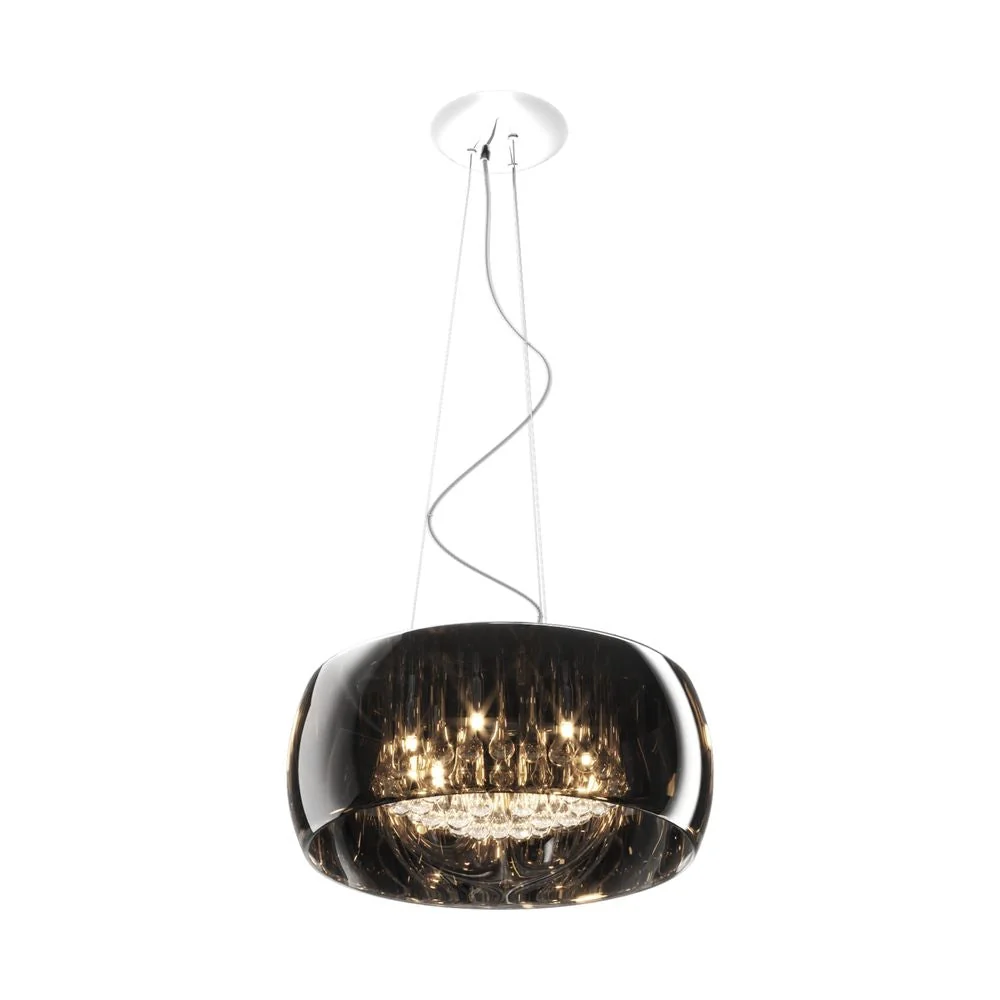 Suspension Zumaline Crystal 6L G9 chromée, D 50 cm