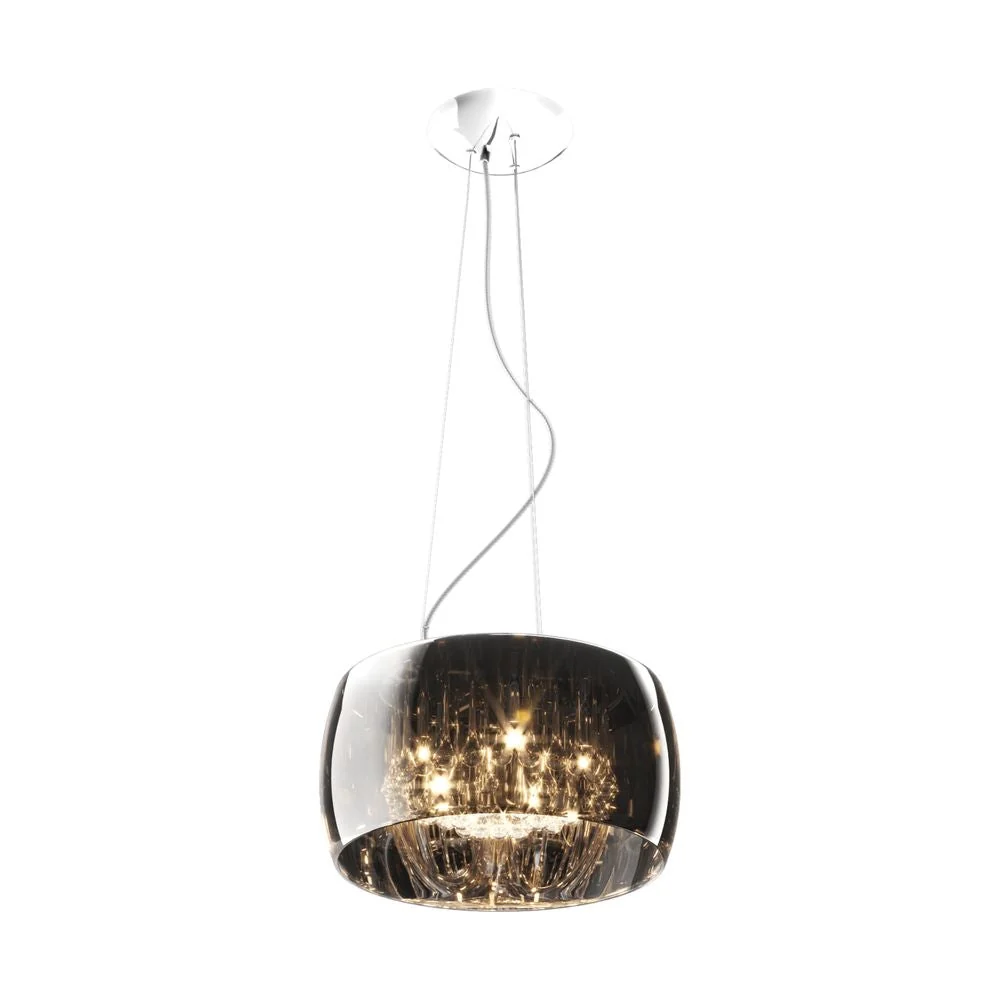 Suspension Zumaline Crystal 5L G9, chromée D 40 cm