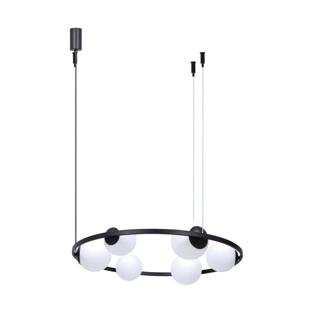 Suspension Zumaline Orbit 6L E14 métal noir