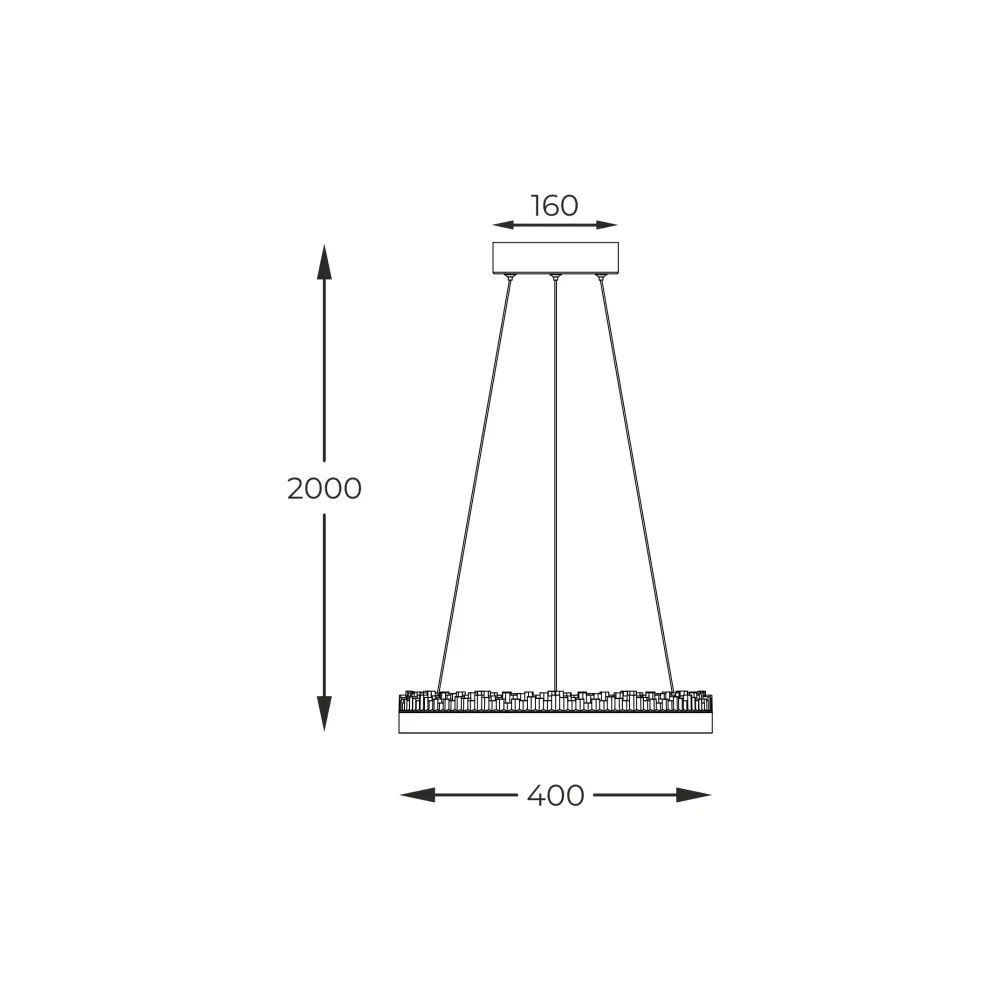 Suspension Zumaline Regi 1L LED 30W, D 40cm