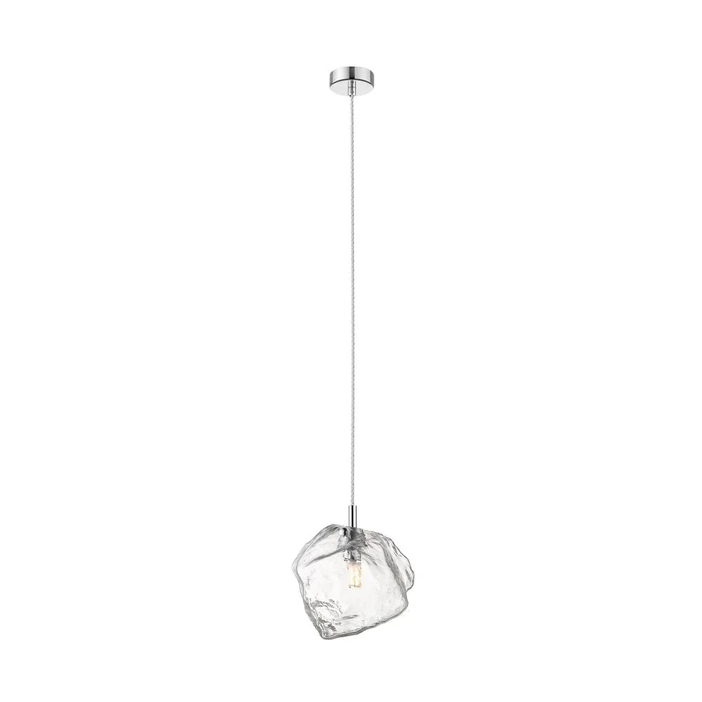 Suspension Zumaline Rock 1L, douille G9, métal chromé/doré, longueur 17 cm Chrome