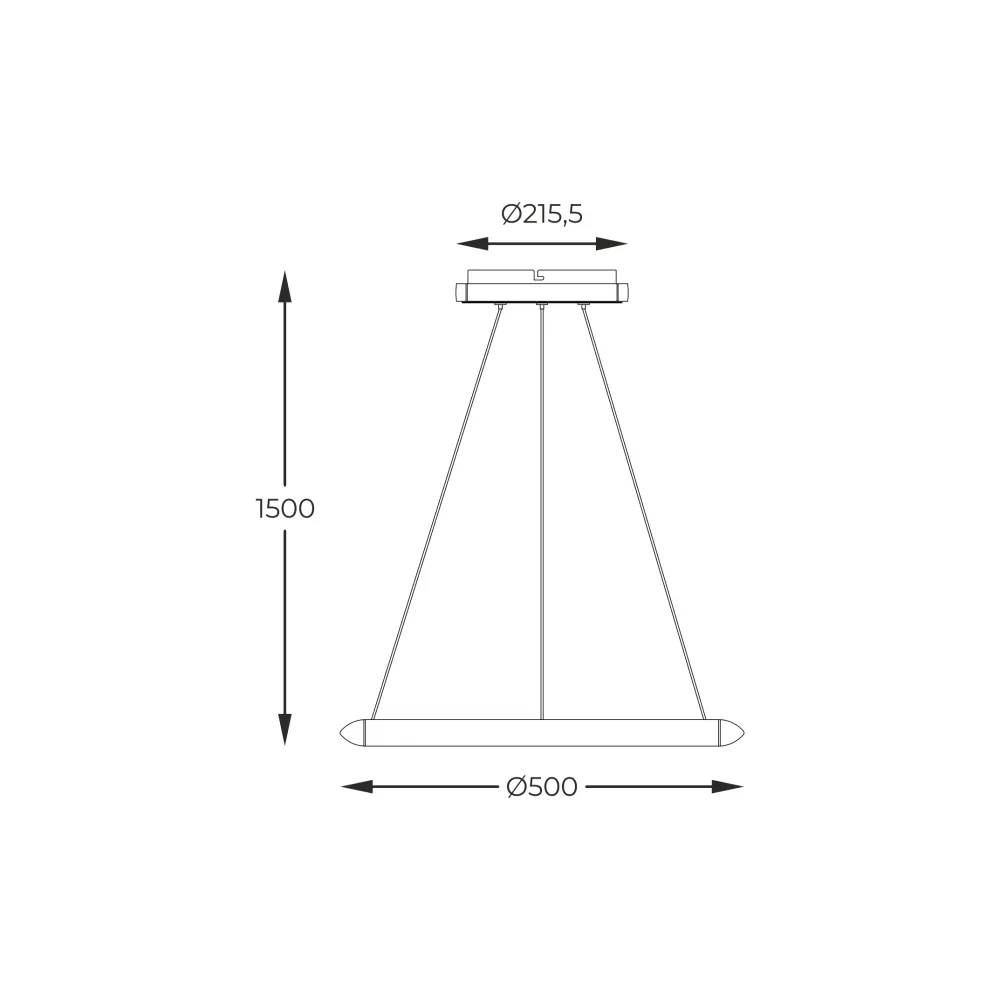Zumaline Newa 1L suspension LED 27,5W 3000K, D 50cm
