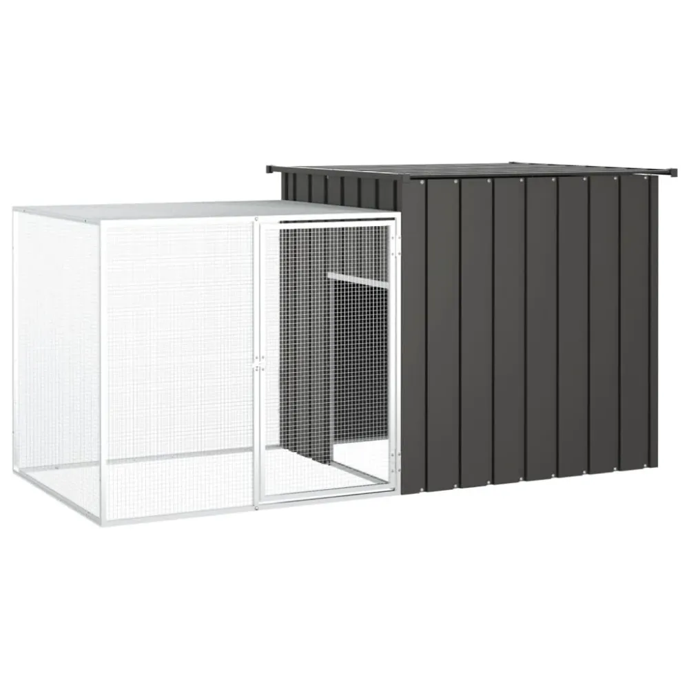 Clapier 200 x 91 x 100 cm acier galvanisé anthracite 02_0041945 pour rénovation complète