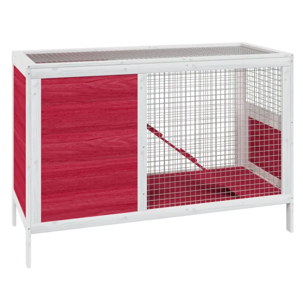 Clapier rouge 103 x 44 x 69,5 cm bois de pin massif Rouge 02_0041958 - Compatible Universel