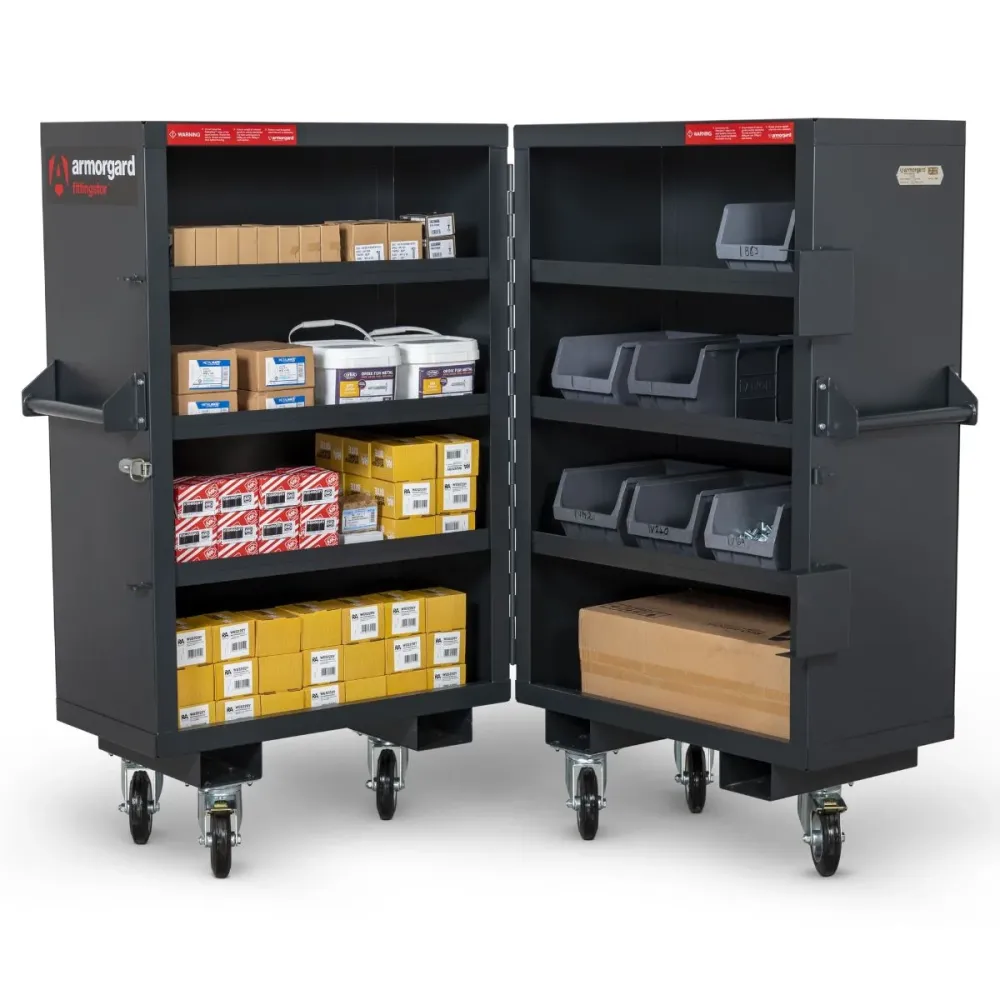 Armorgard FC5 Fittingstor Bi-fold Design Mobile Fittings Cabinet 915mm x 990mm x 1570mm