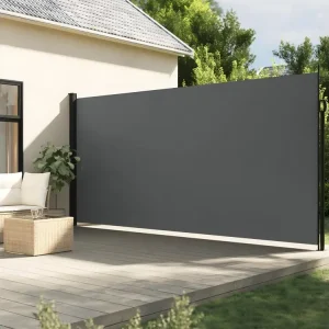 Auvent latéral rétractable anthracite 220x500 cm en finition brossée