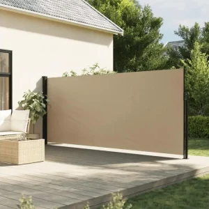 Coffre à bijoux Auvent latéral rétractable crème 170x300 cm
