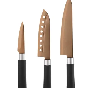 Ajustable Kitchen Life Samuri 3 piece Knives set - Rouge cuivré