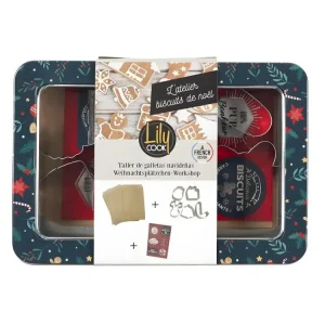 Coffret Sablé de Noël "Pâtisserie" 8cm Rouge avec Protection Antidérapante