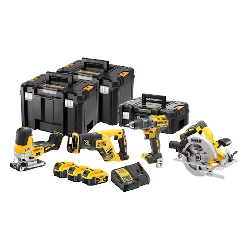 Pack 4 outils 3x5Ah 18V Dewalt DCK480P3T-QW dans 3 coffrets T-STACK pour Atelier