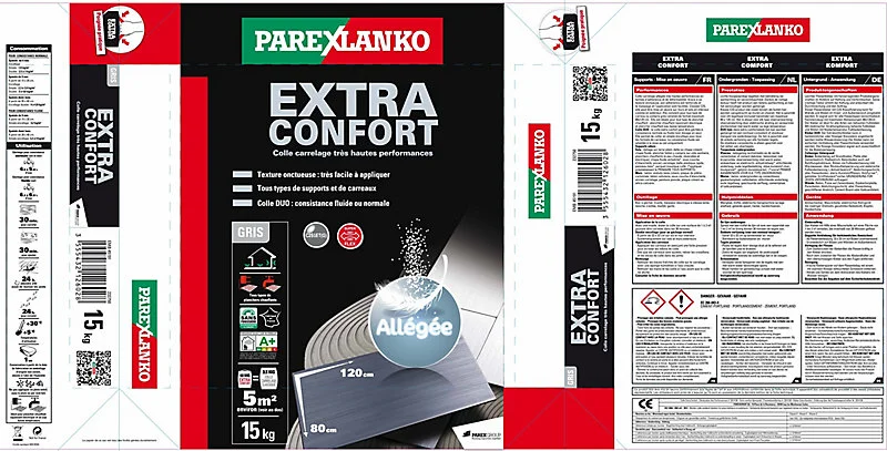 Colle polyuréthane Colle carrelage Extra confort Allégée Parexlanko 15 kg