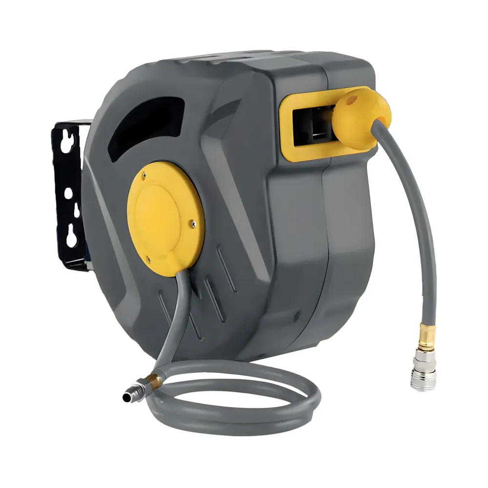 Robuste Industriel Tubo Aria Compressa 10m – Avvolgitore Automatico con Staffa da Parete