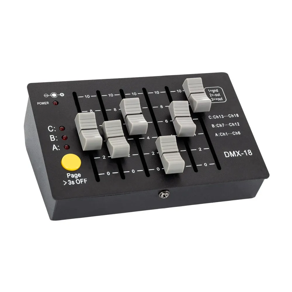Console de contrôle DMX512 avec 18 canaux et batterie accumulateur