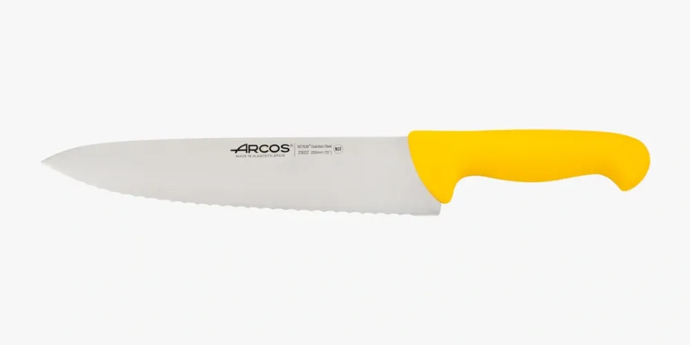 Couteau de chef cranté jaune 2900 250 mm