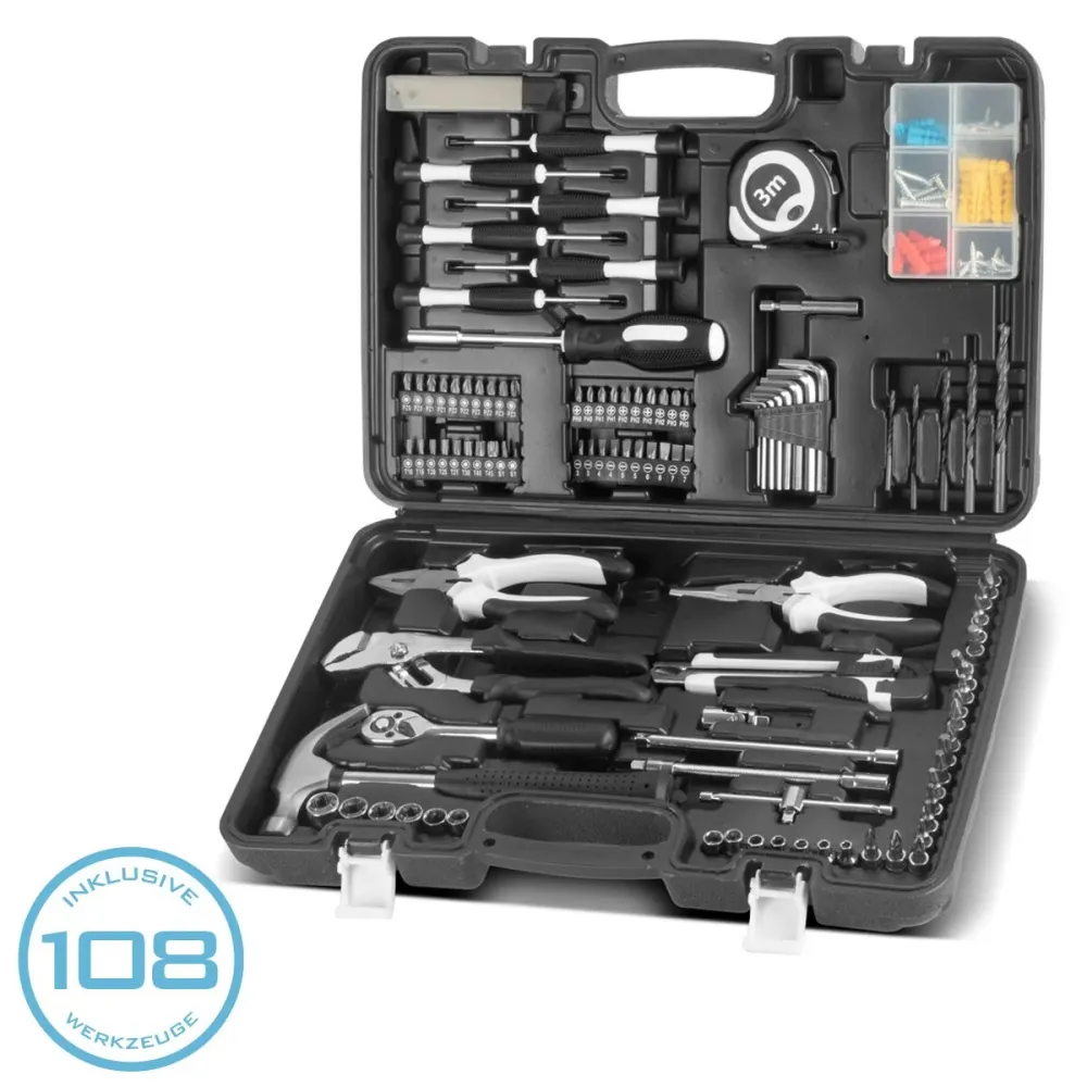 Steelworks DIY WILLER SET HTS-109 ST Tool Case | Boîte à outils | Boîte à outils avec un ensemble d'outils en 108 parties...