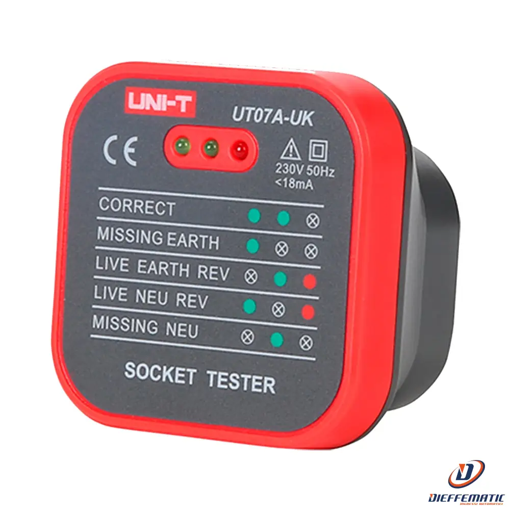 Certifié CE Uni-trend UT07A-UK Tester per prese elettriche UK