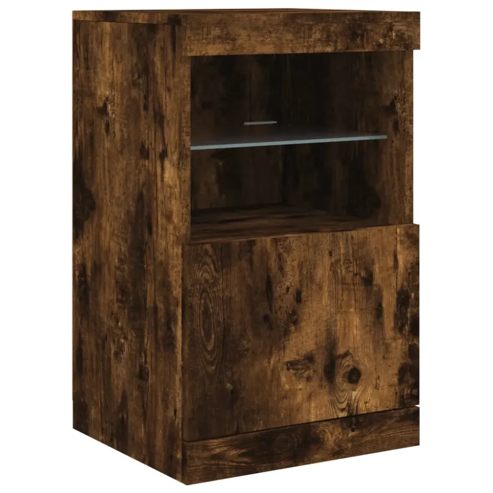Buffet bahut commode armoire meuble de rangement organisateur cuisine salle de séjour salon avec lumières LED 41 x 37 x 67...