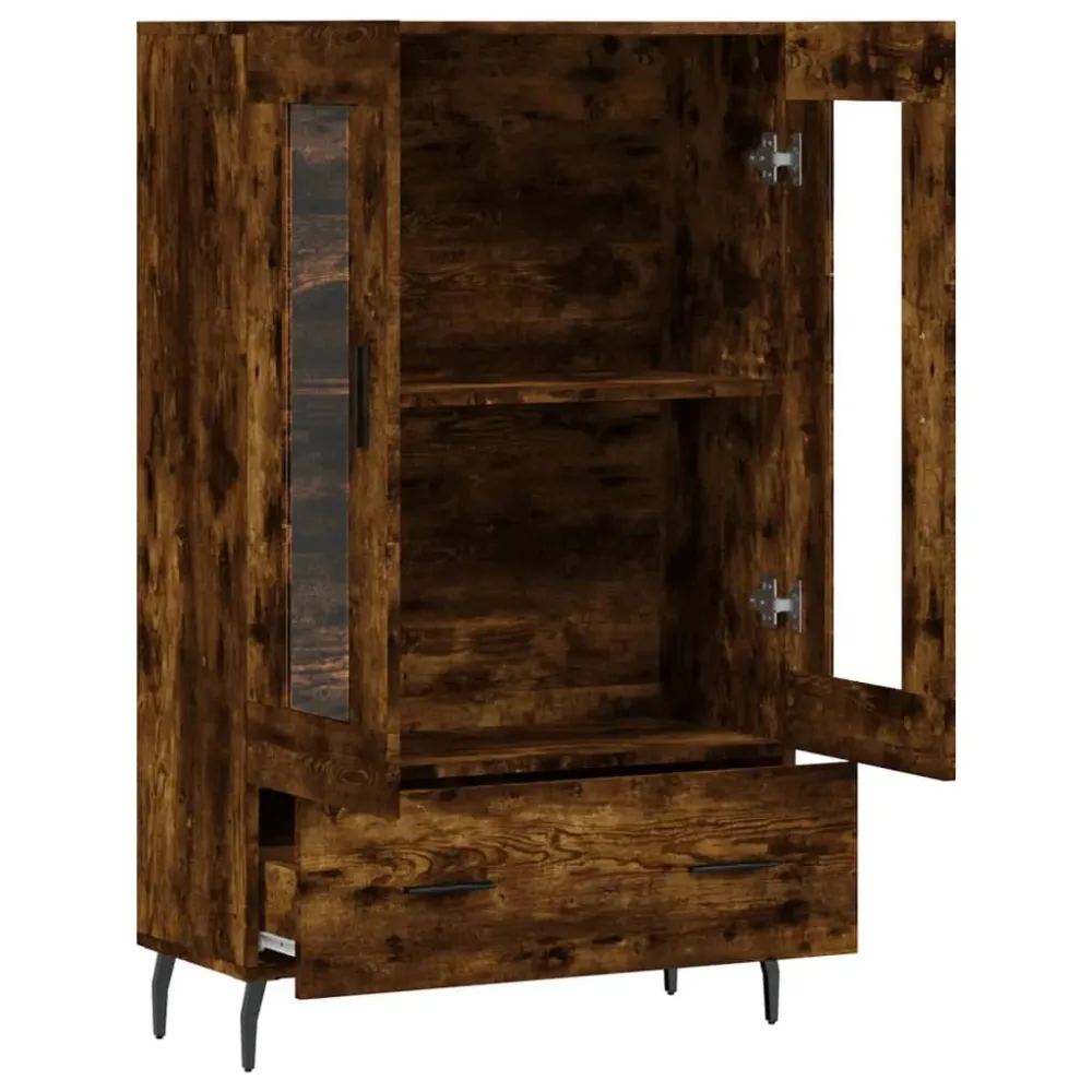 Buffet bahut commode armoire meuble de rangement organisateur cuisine salle de séjour salon haut 69,5 x 31 x 115 cm bois d...