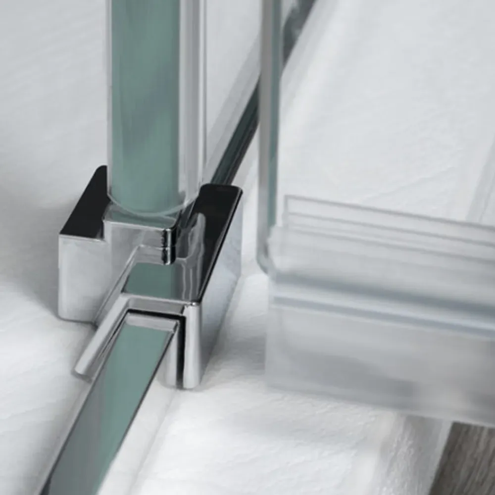 Cabine de douche d'angle ouverture à battant GAUCHE cm 80+90 modèle Atlas en verre trempé mm 8