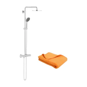 Colonne de douche avec mitigeur thermostatique GROHE Vitalio Joy System 210 Quickfix + microfibre